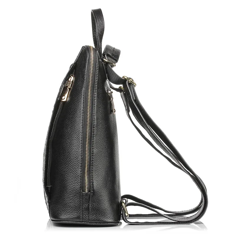 Professional women's leather backpack with laptop compartment for work environments