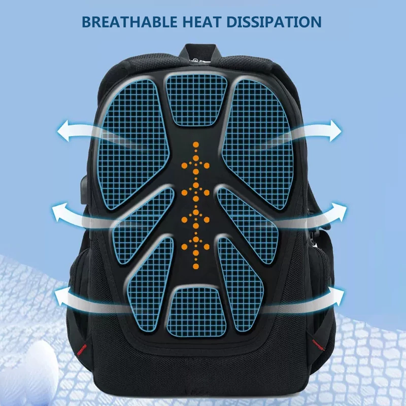 Premium Waterproof Oxford 17-20 Inch Laptop Backpack with USB Charging Port for Travel and Business - Image 2