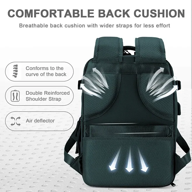 Premium Oxford Unisex Expandable Laptop Backpack with Cabin Size Travel Compartment - Image 5