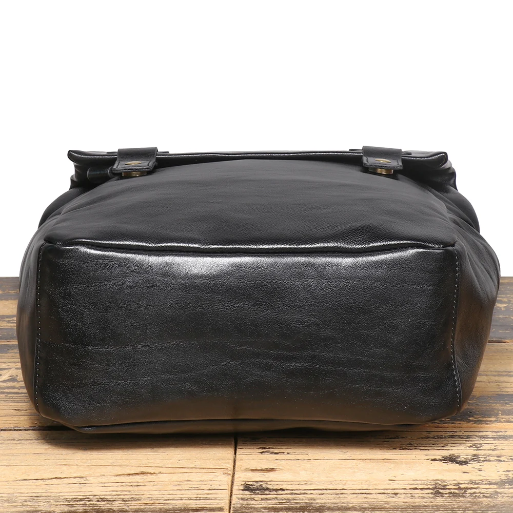 Premium Full-Grain Cowhide Leather Backpack with Laptop Compartment for Travel and School - Image 5