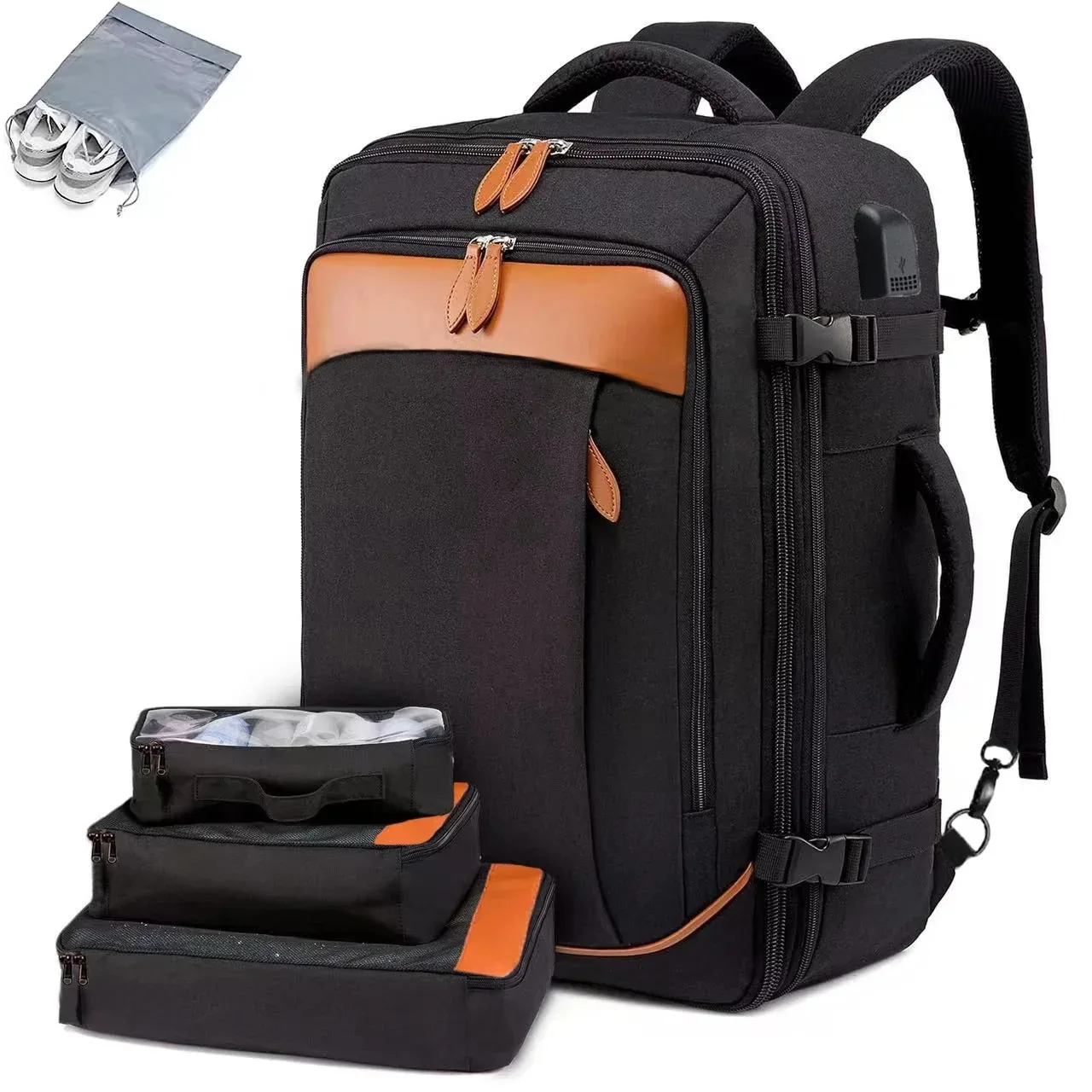 Premium 40L Expandable Waterproof Travel Backpack with Laptop Compartment and Multi-Function Storage
