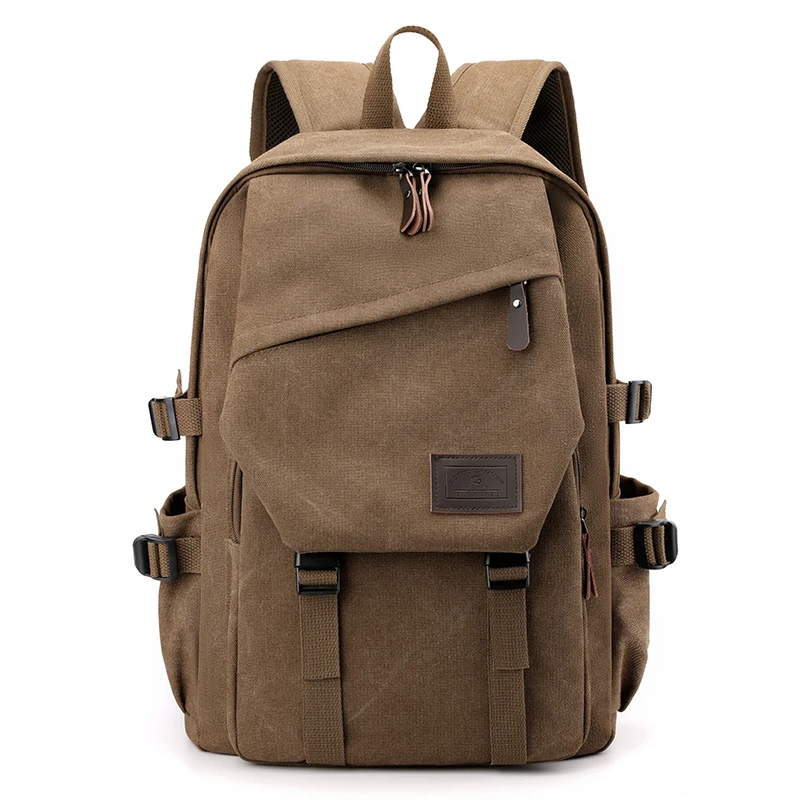 Classic Canvas Unisex Travel Backpack with Adjustable Straps and Multiple Compartments - Image 9