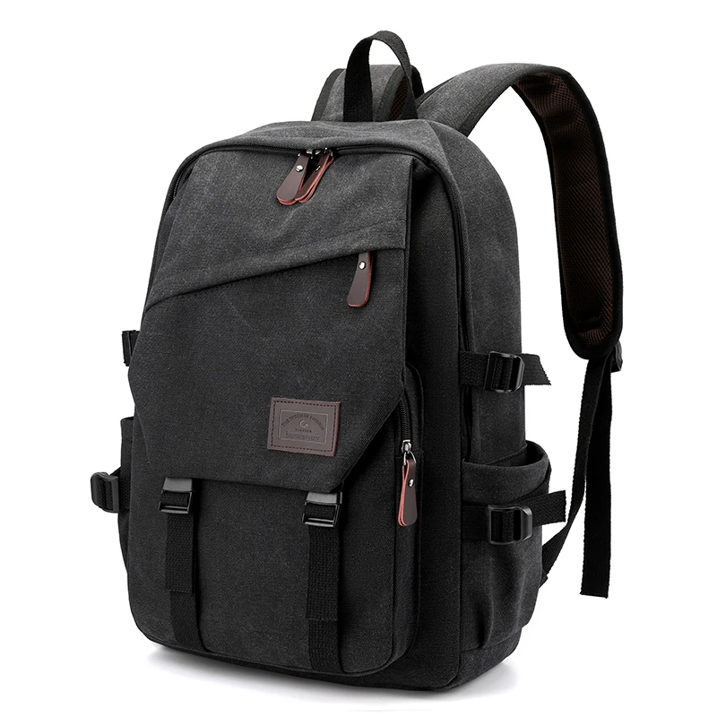 Classic Canvas Unisex Travel Backpack with Adjustable Straps and Multiple Compartments - Image 2