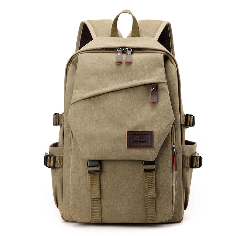 Classic Canvas Unisex Travel Backpack with Adjustable Straps and Multiple Compartments - Image 7