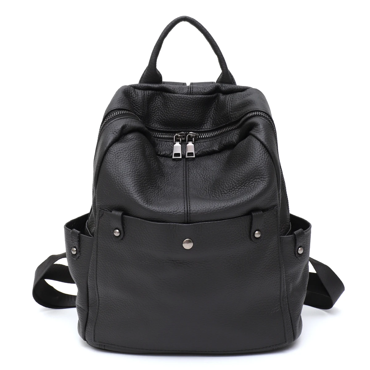 Premium Genuine Cowhide Leather Backpack Unisex Compact Multi-Pocket Casual Daypack for Travel and Everyday Use - Image 8
