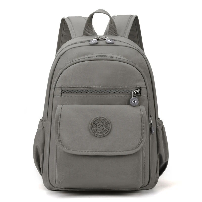 Lightweight Black Nylon Women's Travel Backpack with Zipper Compartments for Commuting and School - Image 8
