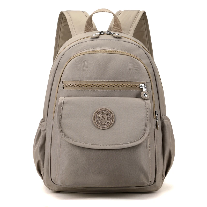 Lightweight Black Nylon Women's Travel Backpack with Zipper Compartments for Commuting and School - Image 11