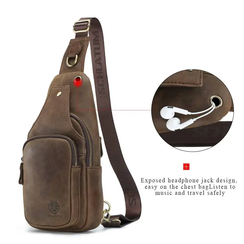 Vintage-inspired genuine leather sling backpack with crossbody design for everyday use