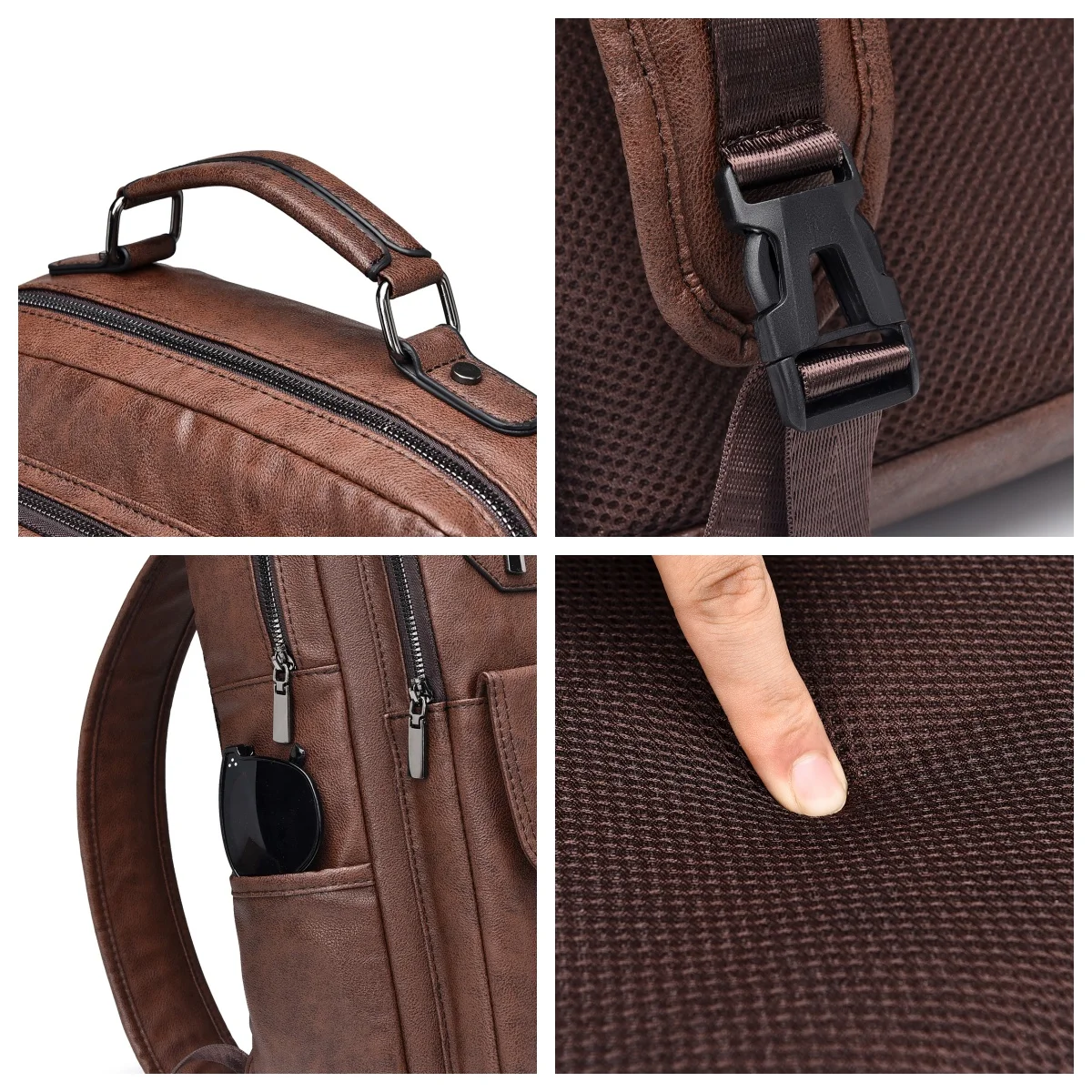 Dedicated laptop compartment with protective padding in executive backpack