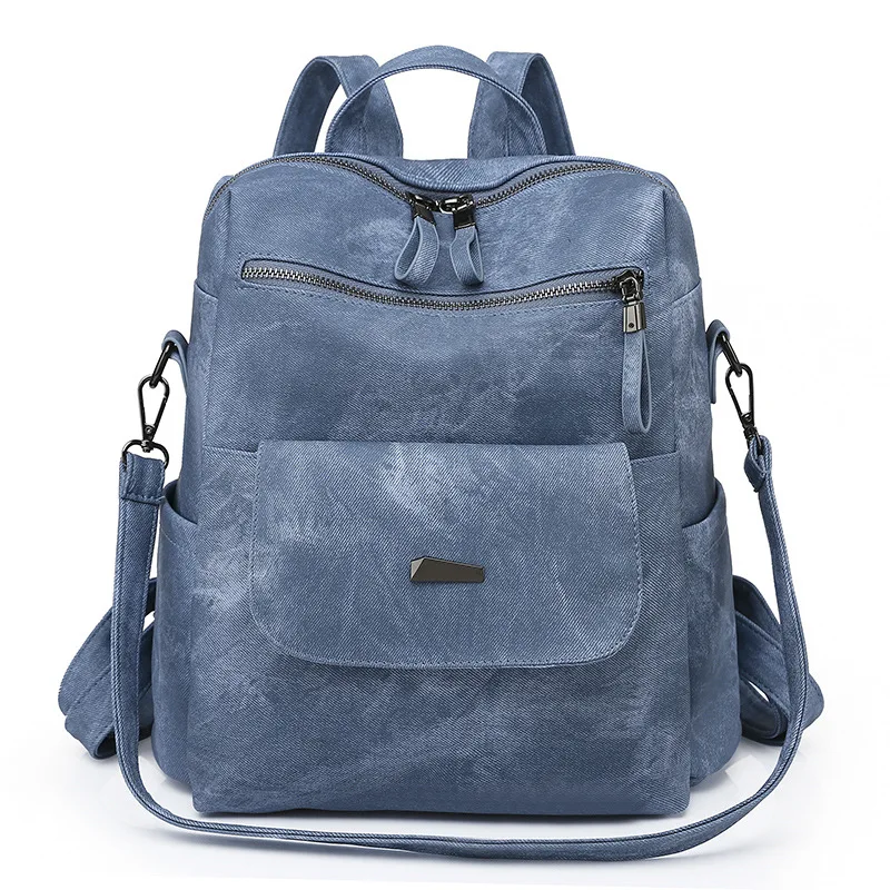 Soft PU Leather Women's Fashion Backpack with Laptop Compartment and Slouchy Design - Image 11