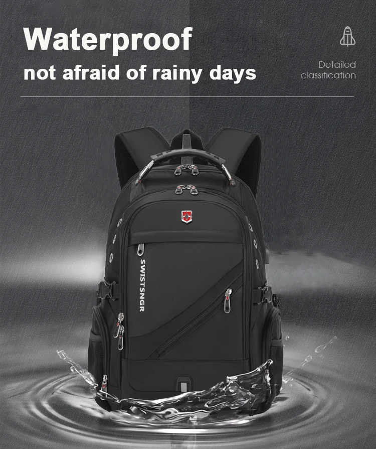 Premium Waterproof Oxford 17-20 Inch Laptop Backpack with USB Charging Port for Travel and Business - Image 6