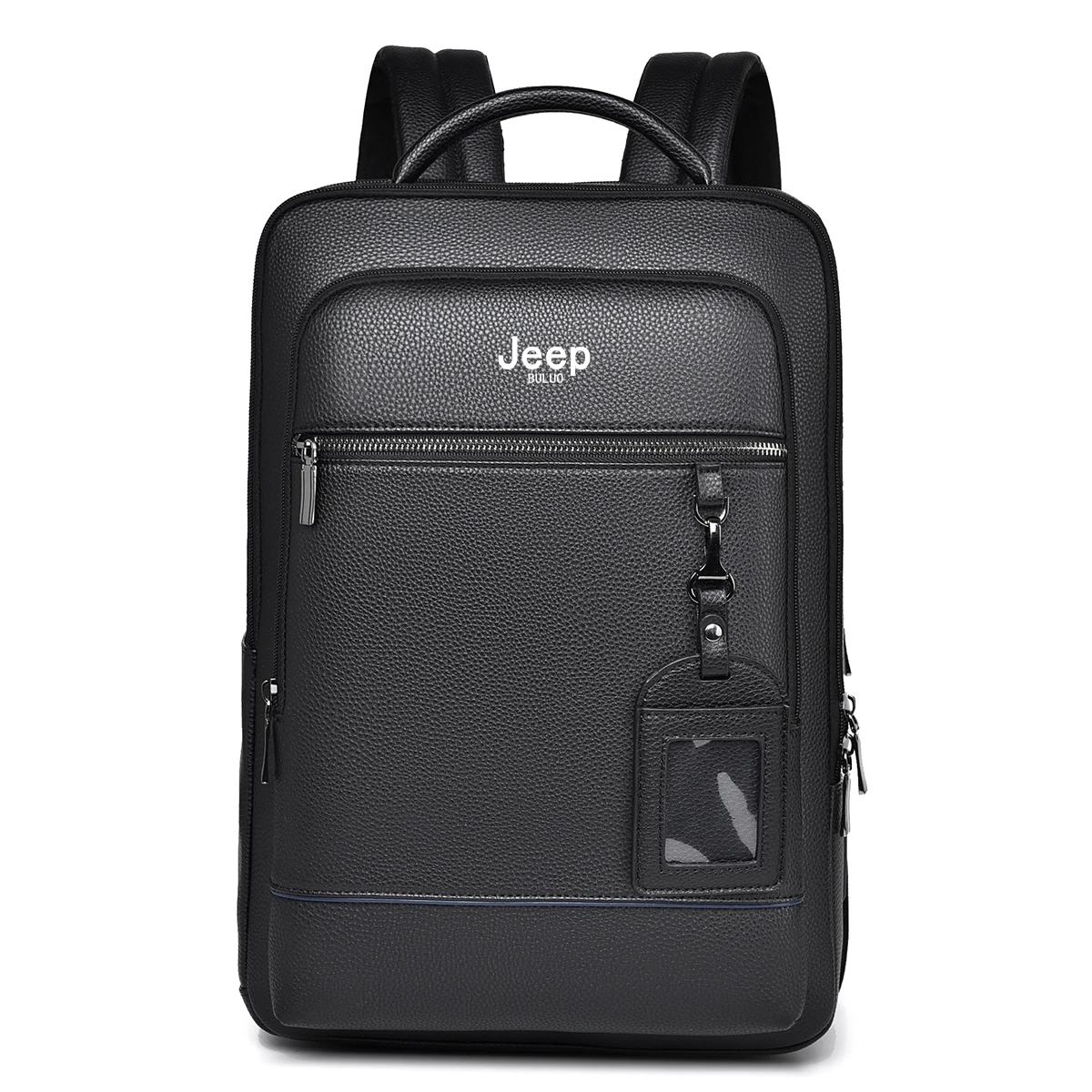 Premium Black Genuine Leather Business Laptop Backpack for Men with Multi-Compartment Organization - Image 7