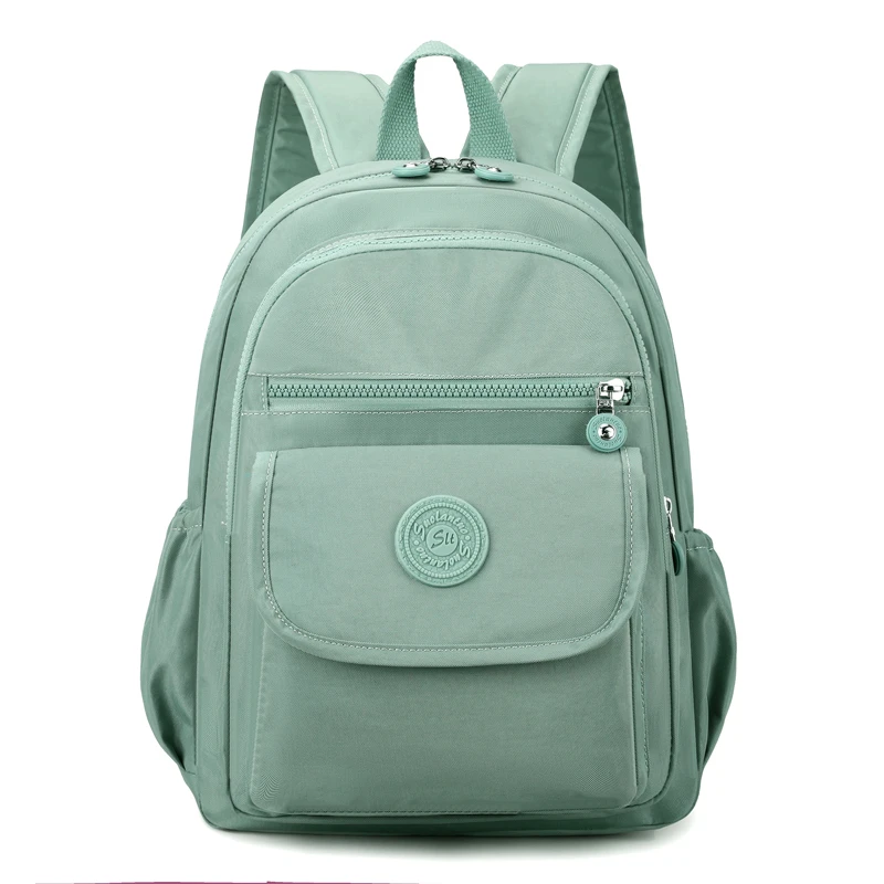 Lightweight Black Nylon Women's Travel Backpack with Zipper Compartments for Commuting and School - Image 9