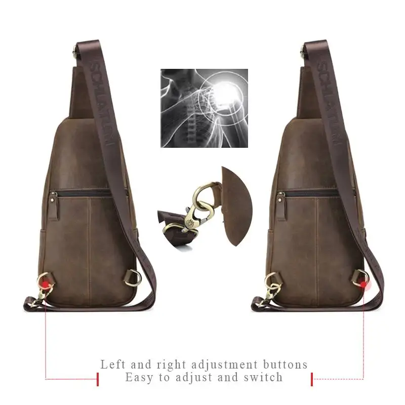 Premium genuine cowhide leather bag showing high-quality leather construction