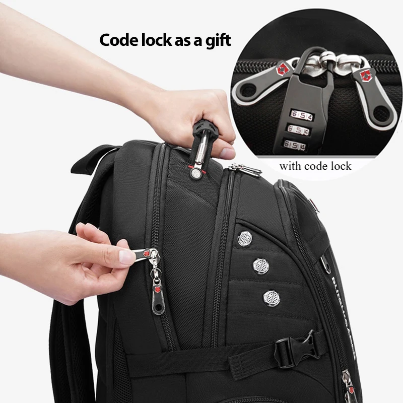 Premium Waterproof Oxford 17-20 Inch Laptop Backpack with USB Charging Port for Travel and Business - Image 3