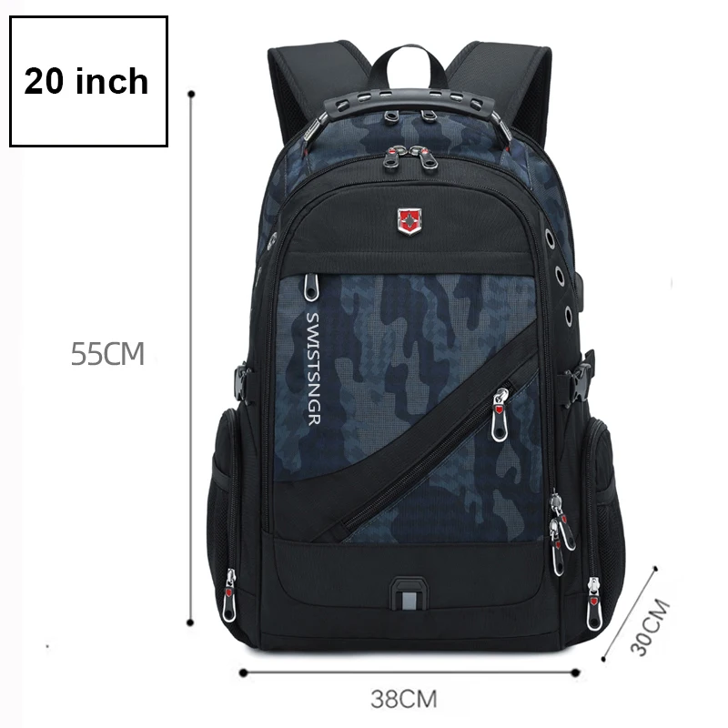 Premium Waterproof Oxford 17-20 Inch Laptop Backpack with USB Charging Port for Travel and Business - Image 10