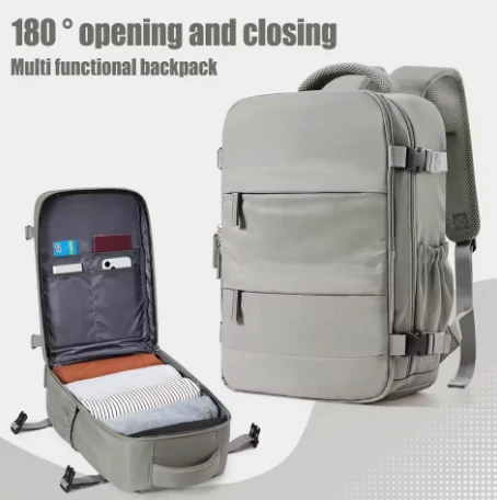 Premium Oxford Unisex Expandable Laptop Backpack with Cabin Size Travel Compartment - Image 8