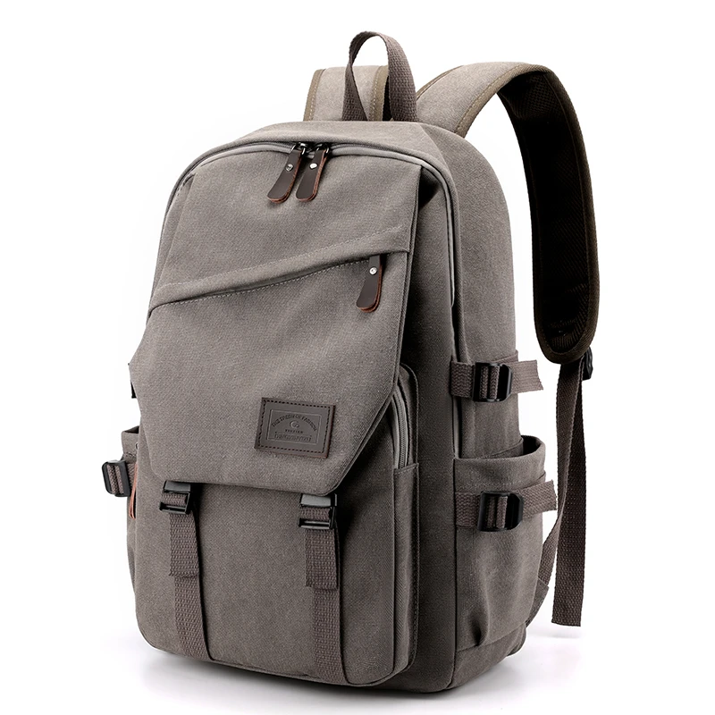 Classic Canvas Unisex Travel Backpack with Adjustable Straps and Multiple Compartments - Image 4
