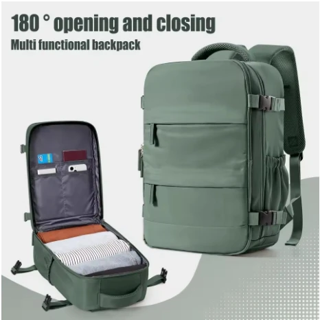 Premium Oxford Unisex Expandable Laptop Backpack with Cabin Size Travel Compartment - Image 9