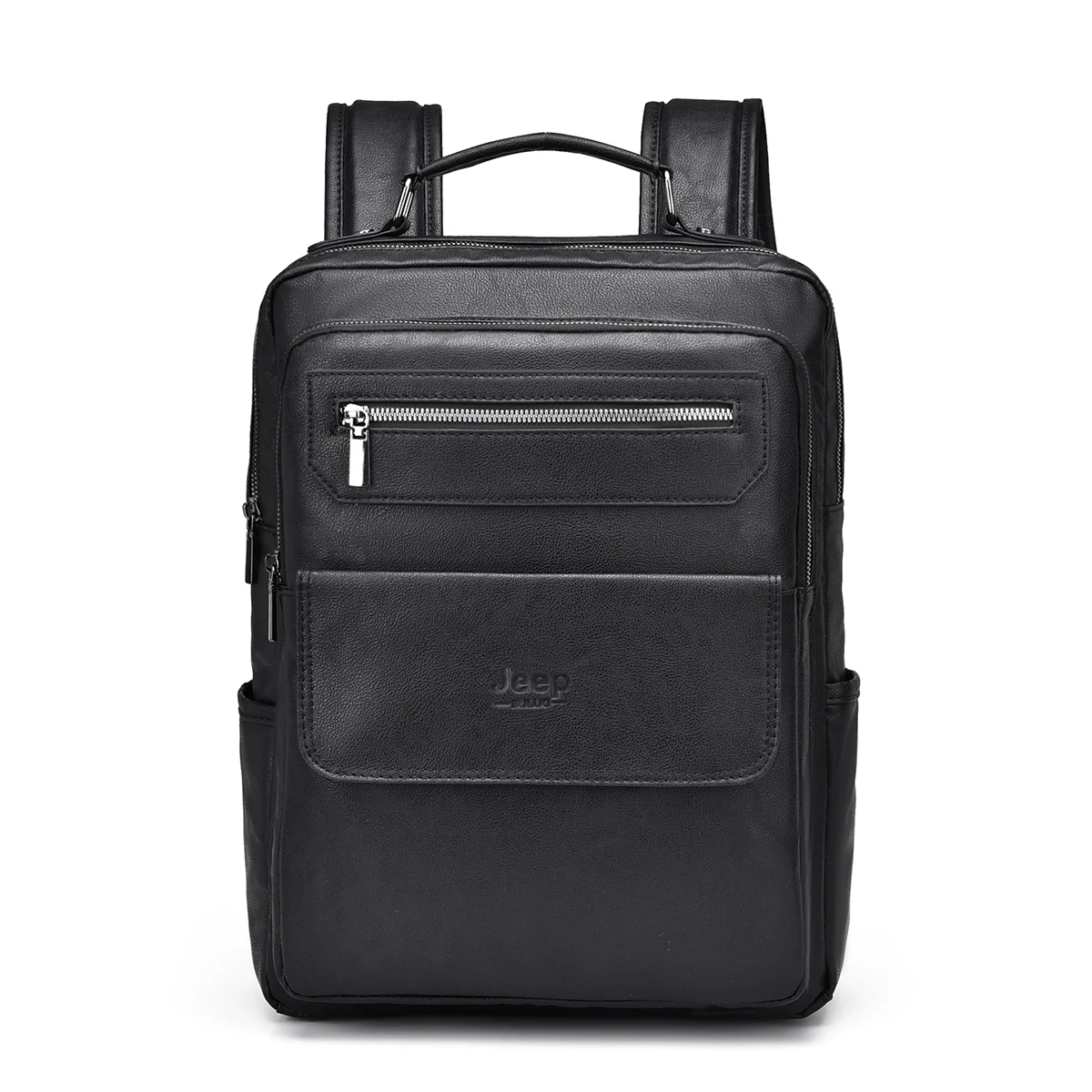 Premium Brown Split Leather Laptop Backpack with 15.6-inch Compartment Waterproof Urban Design - Image 9