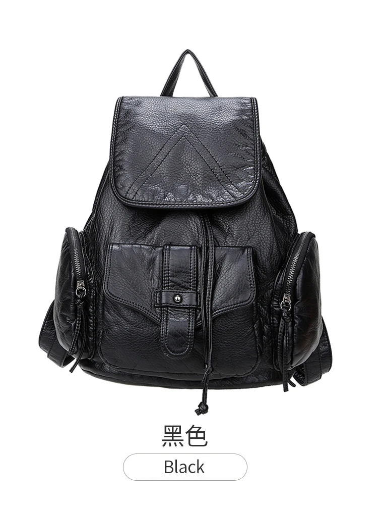 Premium Faux Leather Women's Drawstring Backpack with Large Capacity for Travel and Everyday Use - Image 7